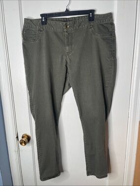 Ana 20W Jegging Pants Jeans Olive Green Stretch Skinny Leg Plus Size Women’s